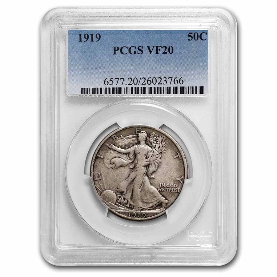 1919 Walking Liberty Half Dollar VF-20 PCGS