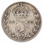 1920-1926 Great Britain Silver 3 Pence George V Avg Circ
