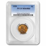 1920 Lincoln Cent MS-64 PCGS (Red)