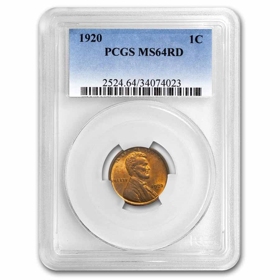 1920 Lincoln Cent MS-64 PCGS (Red)