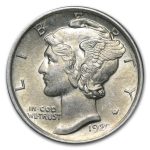 1920 Mercury Dime AU