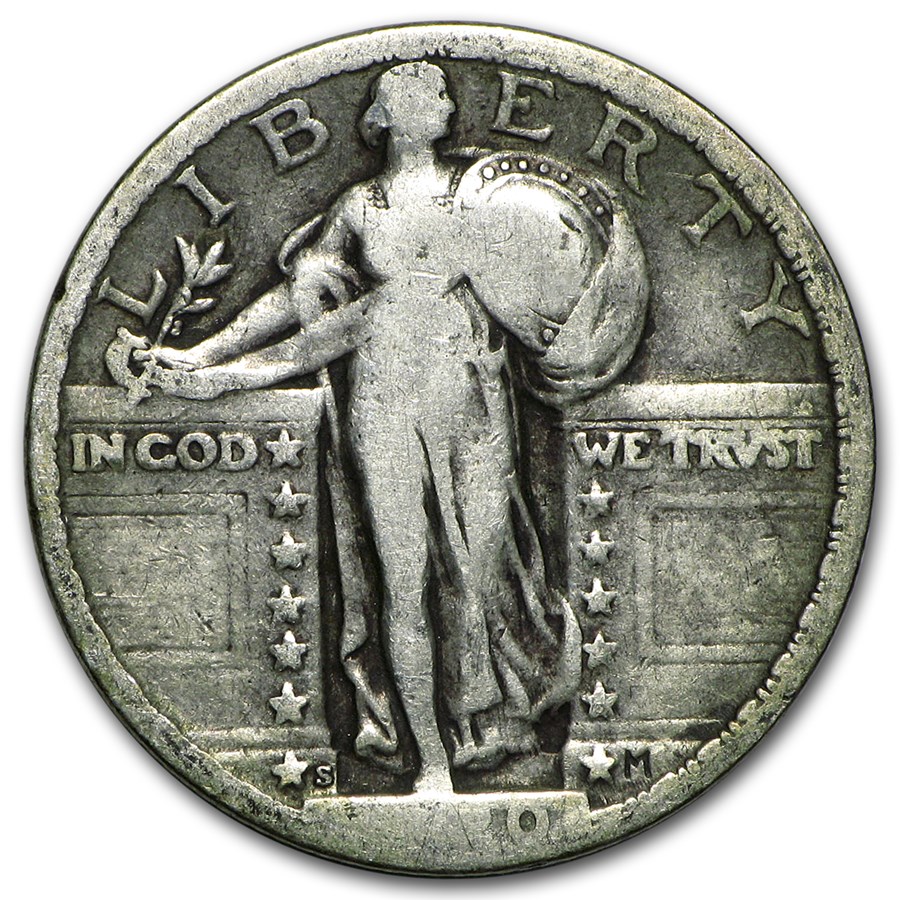 1920-S Standing Liberty Quarter Fine (Partial Date)