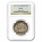 1921 2x2 Alabama Centennial Commemorative Half Dollar MS-64 NGC