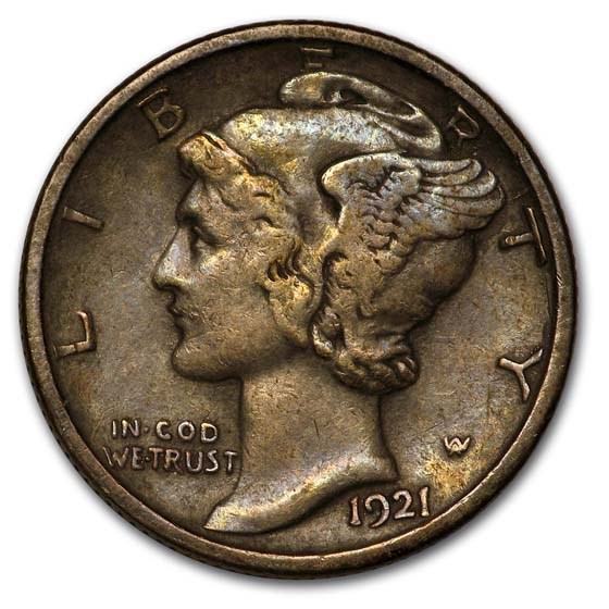 1921-D Mercury Dime XF