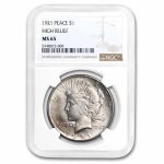 1921 High-Relief Peace Dollar MS-65 NGC