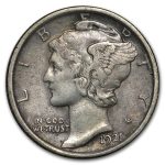 1921 Mercury Dime XF