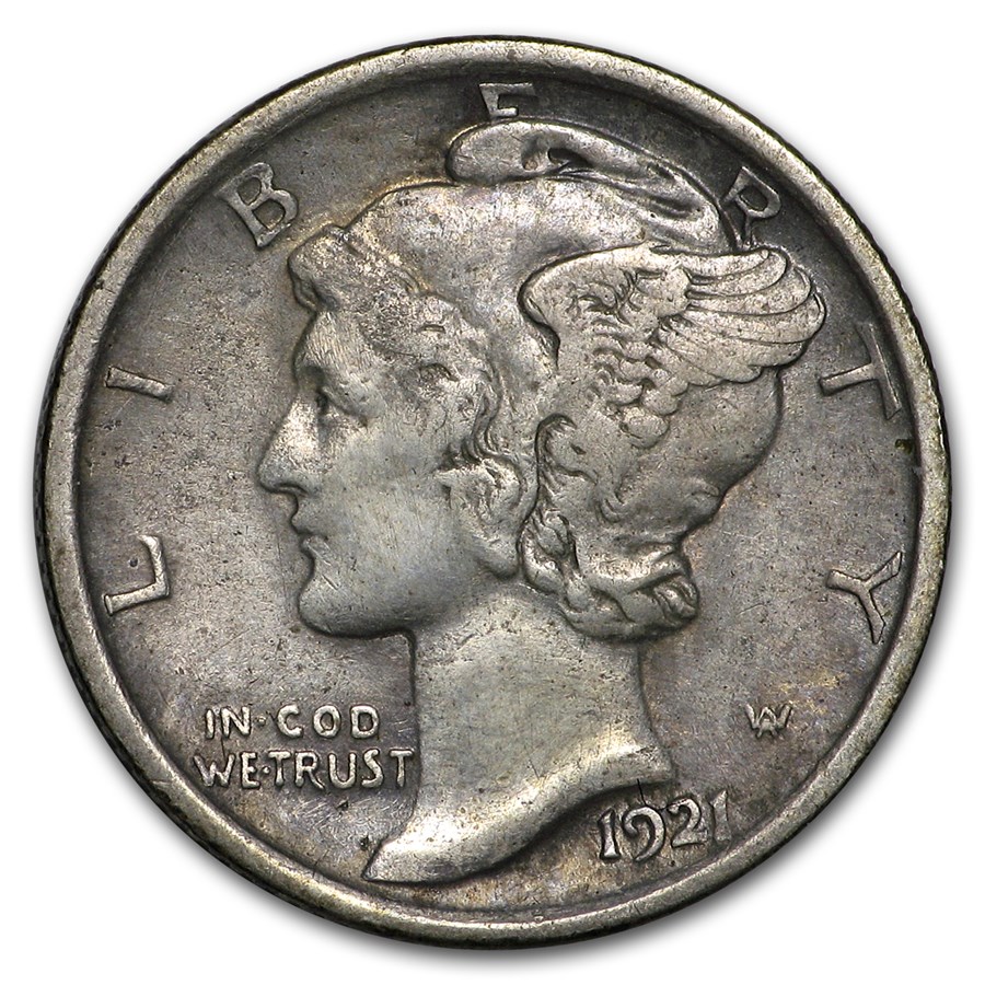1921 Mercury Dime XF