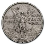 1921 Mexico Silver 2 Pesos Winged Victory Avg Circ