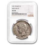 1921 Peace Dollar AU-58 NGC