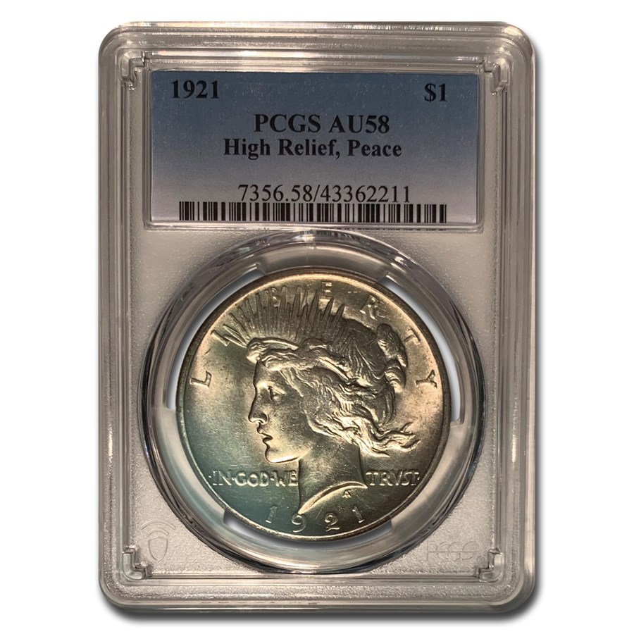 1921 Peace Dollar AU-58 PCGS