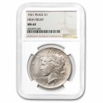 1921 Peace Dollar MS-62 NGC