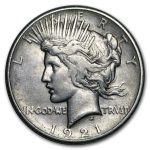 1921 Peace Dollar XF Details (High Relief, Cleaned)