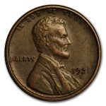 1921-S Lincoln Cent AU