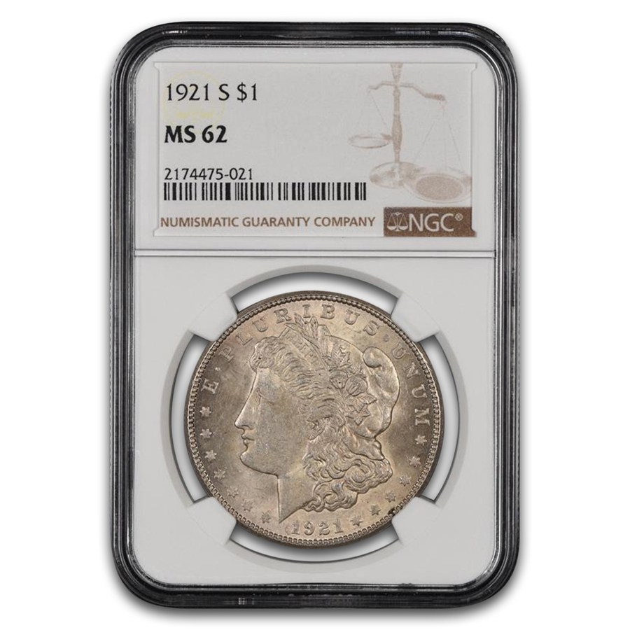 1921-S Morgan Dollar MS-62 NGC