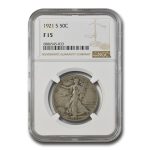 1921-S Walking Liberty Half Dollar Fine-15 NGC