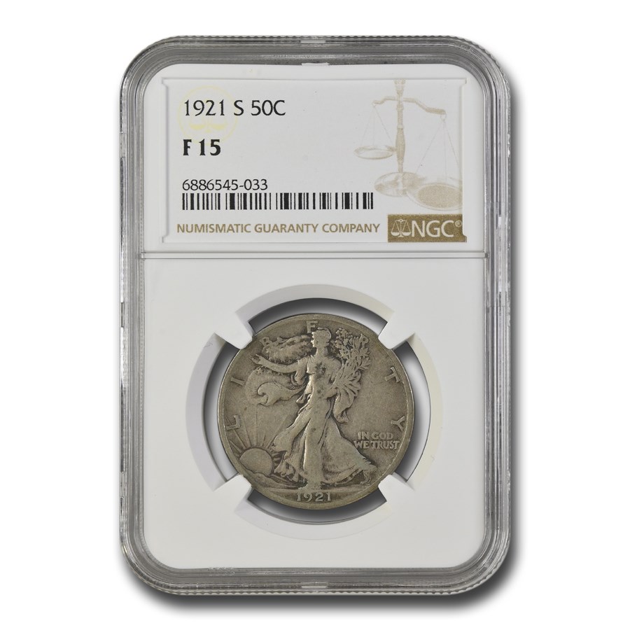 1921-S Walking Liberty Half Dollar Fine-15 NGC