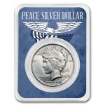 1922-1925 Peace Silver Dollar BU - w/Eagle Wings Card