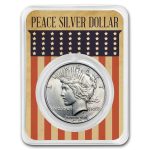 1922-1925 Peace Silver Dollar BU- w/Flag Card