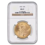 1922 $20 St Gaudens Gold Double Eagle MS-65 NGC