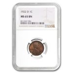 1922-D Lincoln Cent MS-65 NGC (Brown)