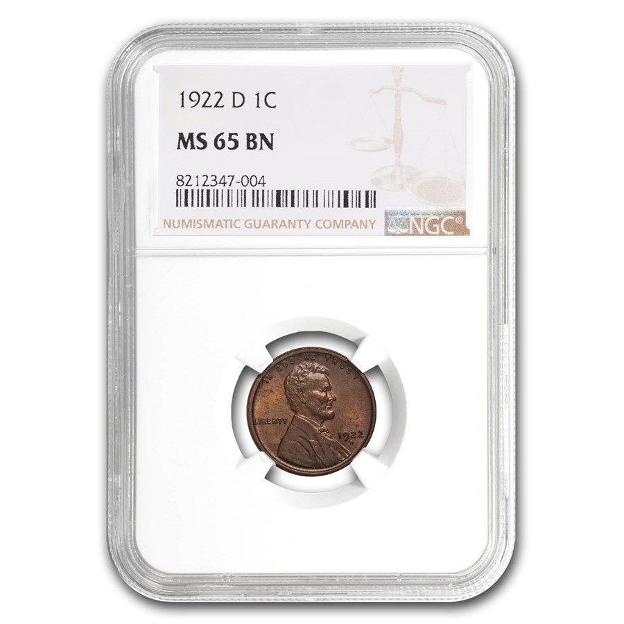 1922-D Lincoln Cent MS-65 NGC (Brown)