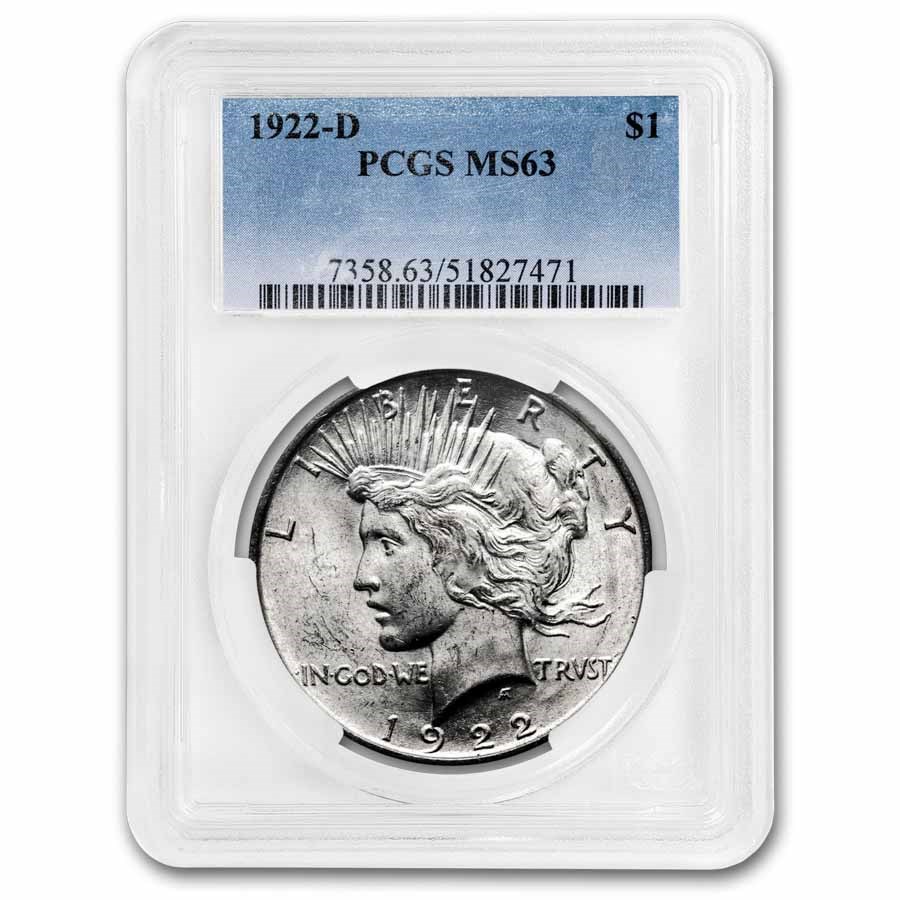 1922-D Peace Dollar MS-63 PCGS