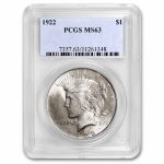 1922 Peace Dollar MS-63 PCGS