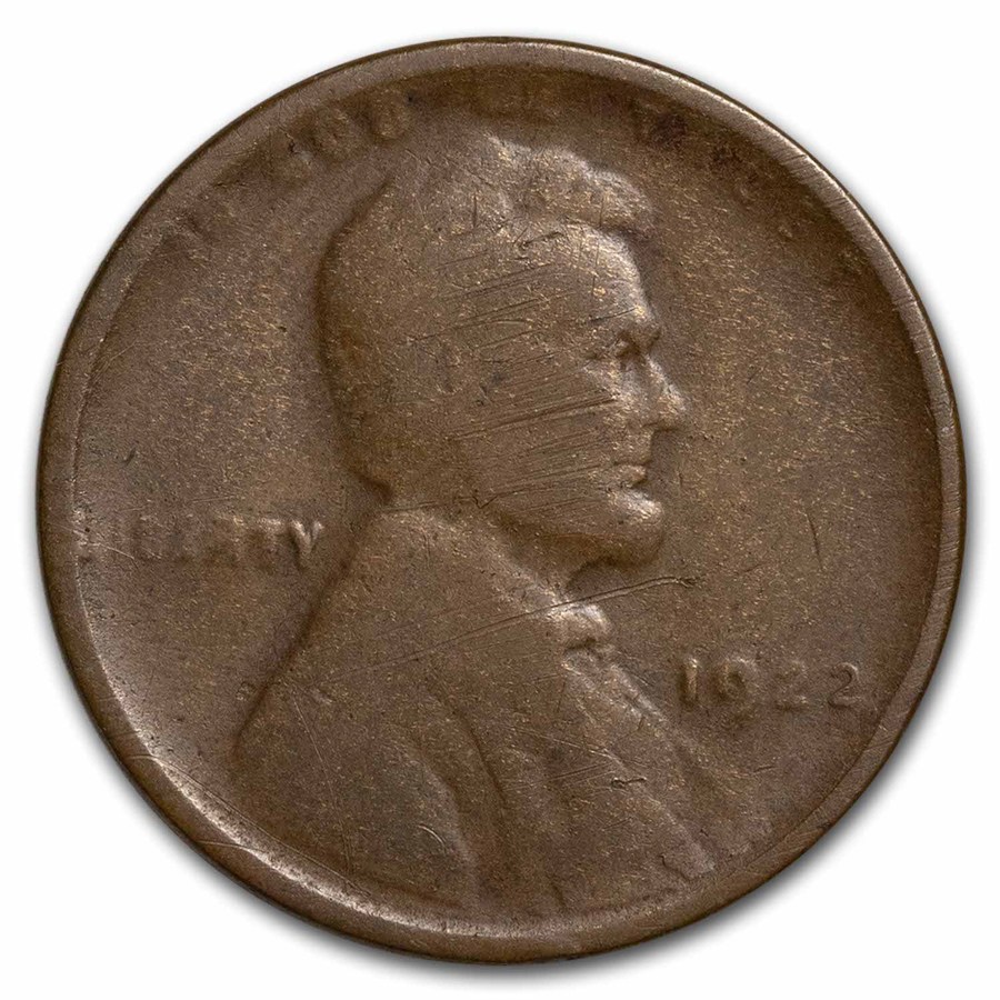 1922 Plain Lincoln Cent VG (No D, Strong Reverse)