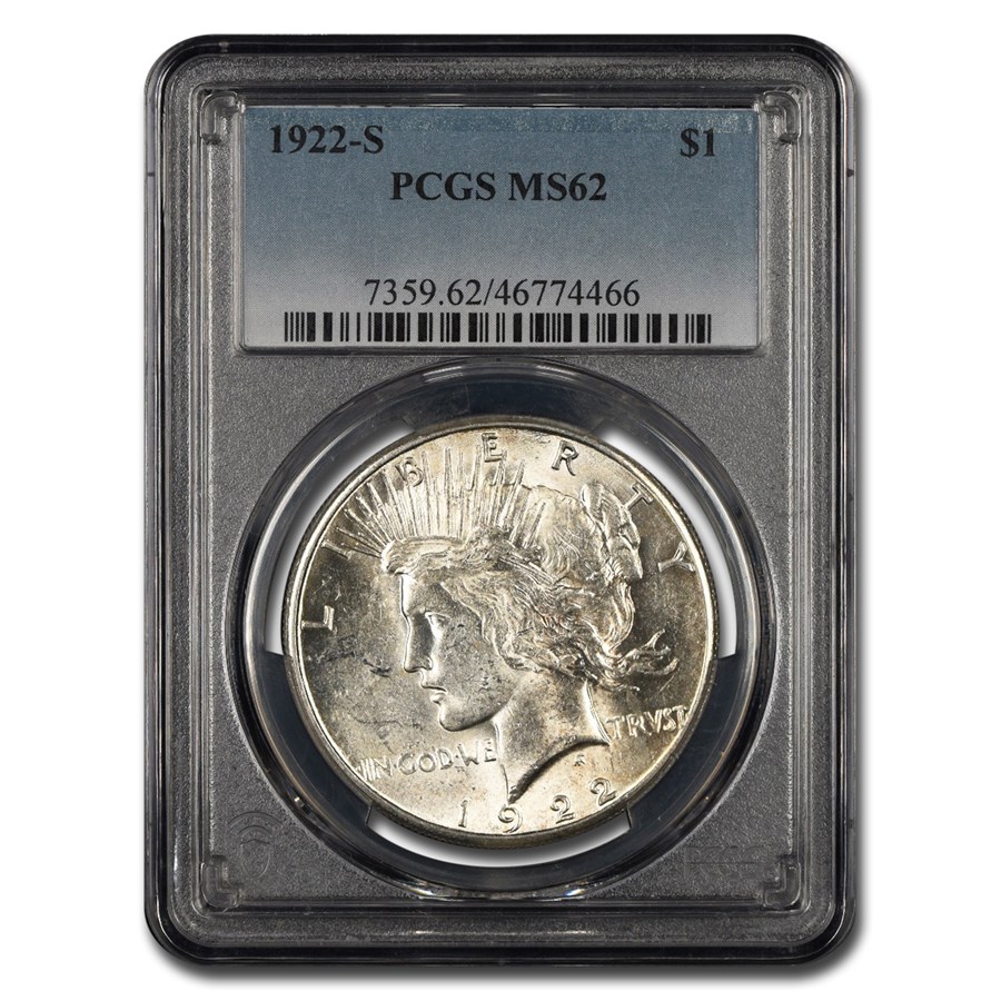 1922-S Peace Dollar MS-62 PCGS