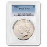 1922-S Peace Dollar MS-63 PCGS