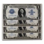 1923 $1.00 Silver Certificate CH AU (Fr#237) 4 Consecutive