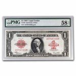 1923 $1.00 United States Note Red Seal CH AU-58 EPQ PMG (Fr#40)