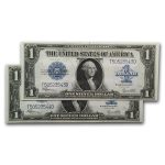1923 $1 Silver Certificate AU (Fr#237) 2 Consecutive #'s