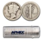 1923 Mercury Dime 50-Coin Roll Avg Circ