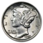 1923 Mercury Dime BU