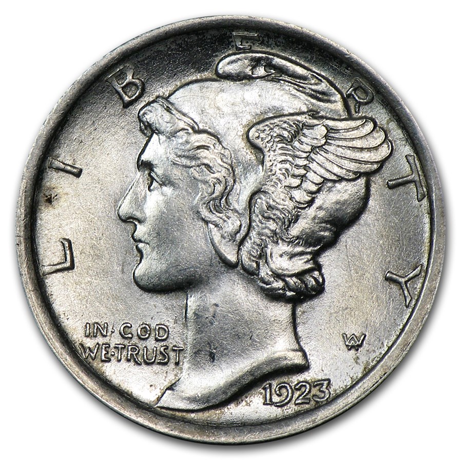 1923 Mercury Dime BU