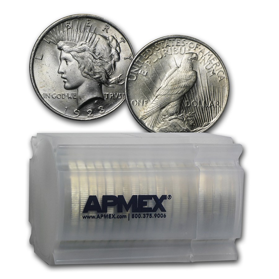 1923 Peace Silver Dollars BU (20-Coin Roll)