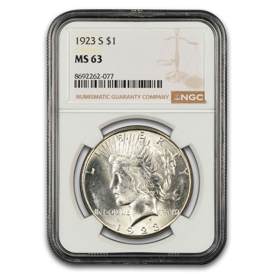 1923-S Peace Dollar MS-63 NGC