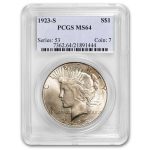 1923-S Peace Dollar MS-64 PCGS