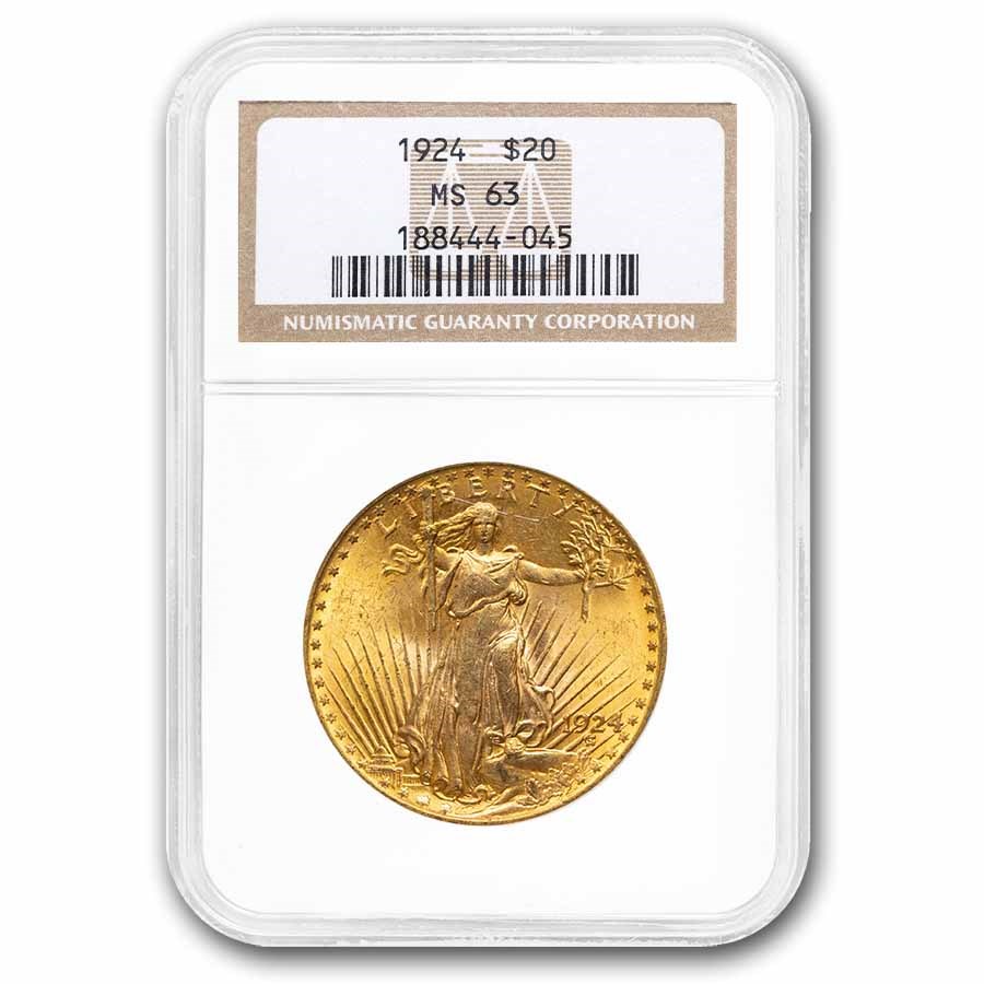 1924 $20 St Gaudens Gold Double Eagle MS-63 NGC