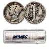 1924-D Mercury Dime 50-Coin Roll Avg Circ