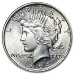 1924 Peace Dollar BU
