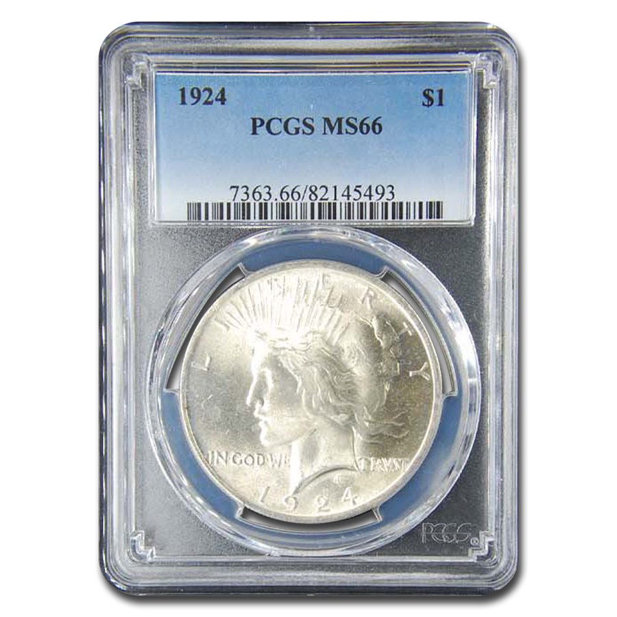 1924 Peace Dollar MS-66 PCGS
