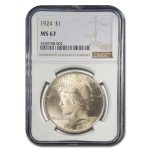 1924 Peace Dollar MS-67 NGC