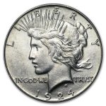 1924-S Peace Dollar AU-58