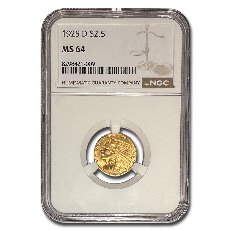 1925-D $2.50 Indian Gold Quarter Eagle MS-64 NGC