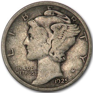 1925-D Mercury Dime VF
