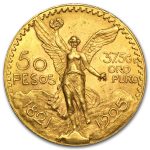 1925 Mexico Gold 50 Pesos AU