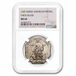 1925 Norse-American Centennial Medal MS-64 NGC (Thick, Octagonal)