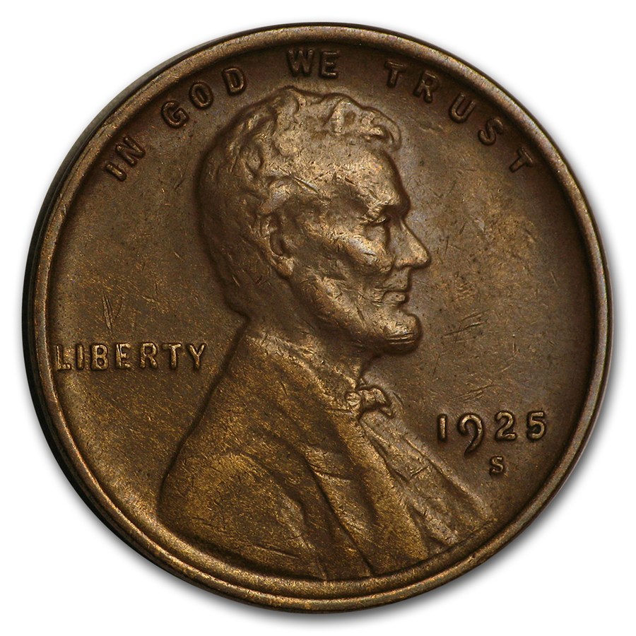 1925-S Lincoln Cent AU